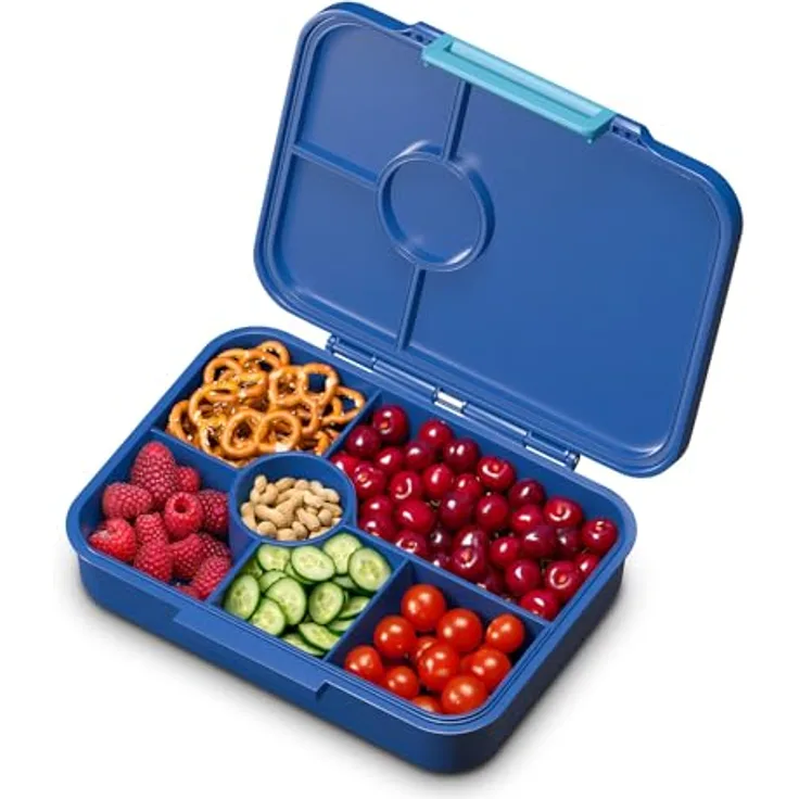 Schmatzfatz Lunchbox, Unterteilte Brotdose Kinder, Lunchbox mit Fächern, Bunte Bento-Box für Schule & Kita, BPA-Freie Schuldose für Mädchen & Jungen, Jausenbox Spülmaschinenfest & Auslaufsicher