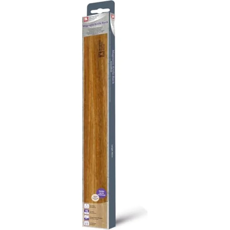 RICHARDSON SHEFFIELD Messerhalter mit Magnetleiste | Akazien-Holz | Platz für bis zu 5 Küchenmesser | Wandanbringung | 40 cm lang – Bild 3
