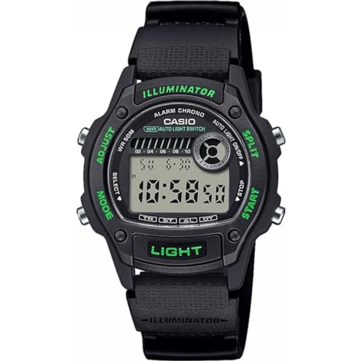 Casio W-220H-1A3VEF, Quarzuhr Alarm-Chrono für Damen und Jugendliche, digital, schwarz mit anthrazit Zifferblatt, Funktionen: Alarm, Beleuchtung, Stoppuhr, Countdown – Bild 1