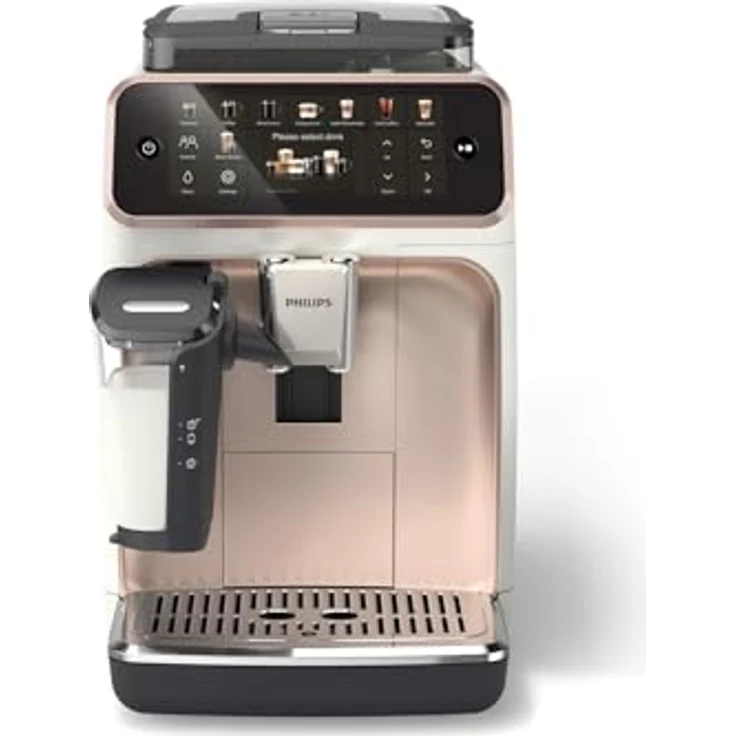 Philips Kaffeevollautomat EP5543/80 5500 Series, 20 Kaffeespezialitäten (heiß oder eisgekühlt), Rosé-Weiß, LatteGo-Milchsystem, SilentBrew Technologie – Bild 7