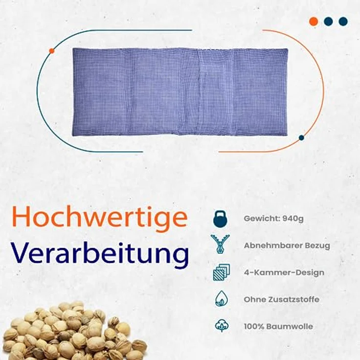 IEA Medical Kirschkernkissen Mikrowelle, Wärmekissen, Getreidekissen, Kirschkernkissen Nacken Schulter, Kirschkernkissen XXL, Wärmekissen Rücken – Bild 5