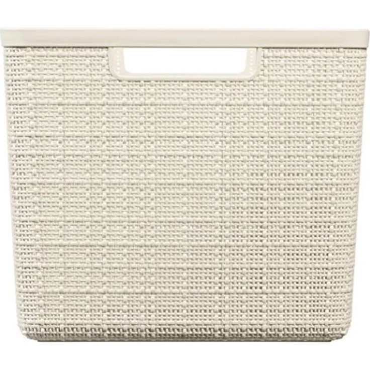 Curver Korb Jute Rechteckig aus 100% recyceltem Kunststoff, Weiß Rot, 20 l – Bild 3