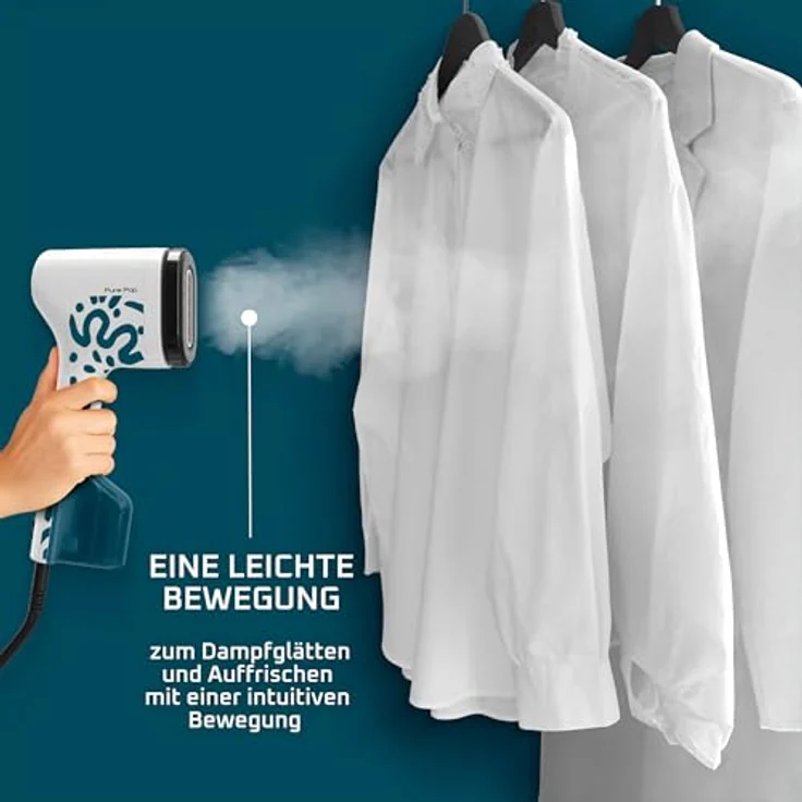 Tefal Pure Pop Home & Travel Dampfbürste, 20 g/Min. Dampfabgabe, in 15 Sek. einsatzbereit, Pad-System, sicheres Dampfglätten, Alpenblau – Bild 3