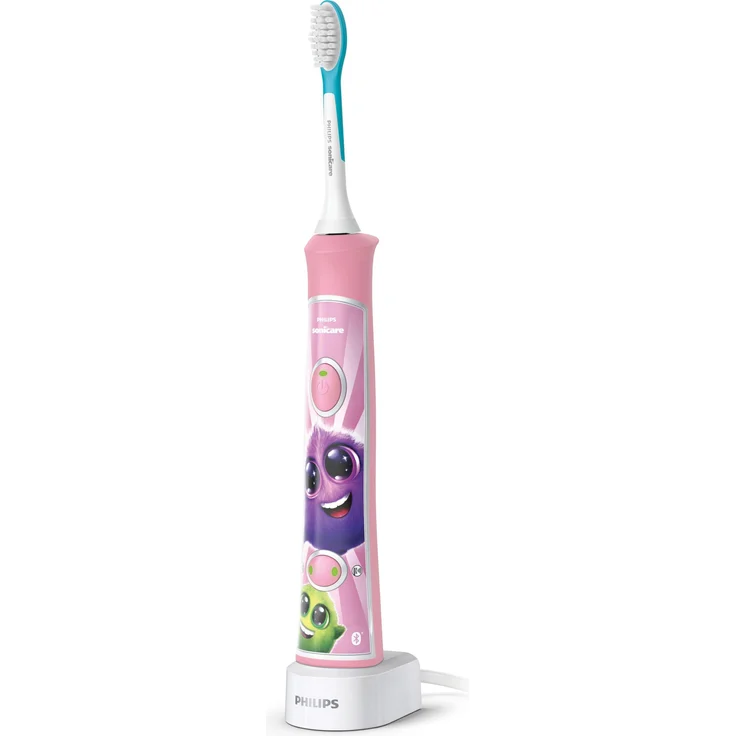 Philips Sonicare For Kids HX6352/42, Elektrische Schallzahnbürste mit interaktivem Putz-Trainer, gummiertem Bürstenkopf und KidTimer, blau