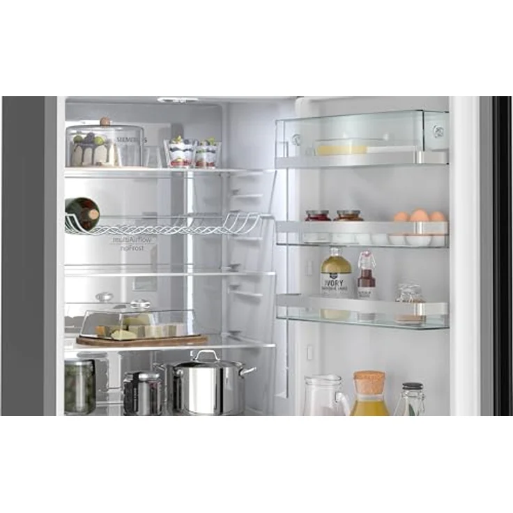 Siemens KG39N4X1F, Kühl-Gefrierkombination mit Gefrierbereich unten, 203 x 60 cm, gebürsteter schwarzer Stahl, AntiFingerprint, Total noFrost – Bild 4