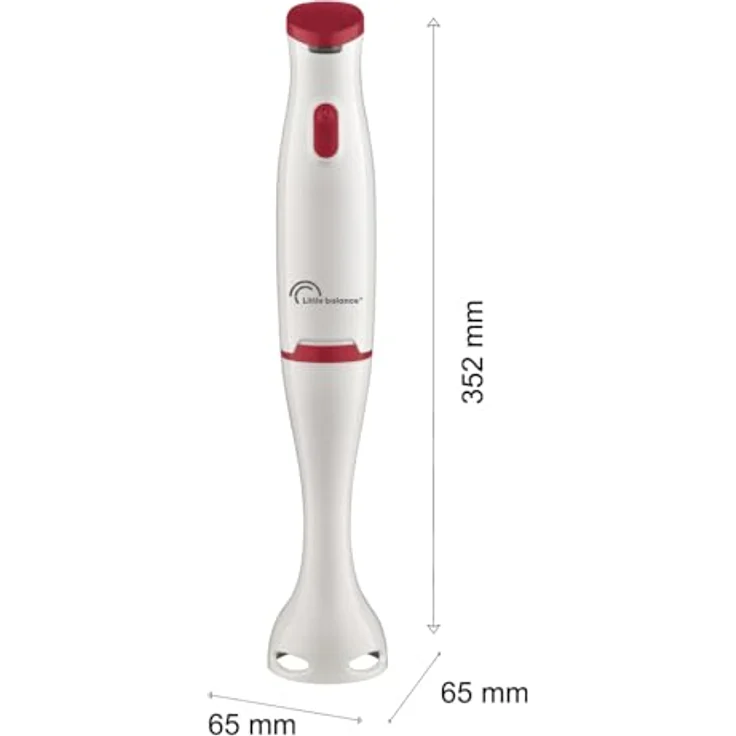 LITTLE BALANCE 8703 Easy Suppe, Stabmixer mit 400 Watt, Edelstahlklingen, Spritzschutz, weiß/rot – Bild 2