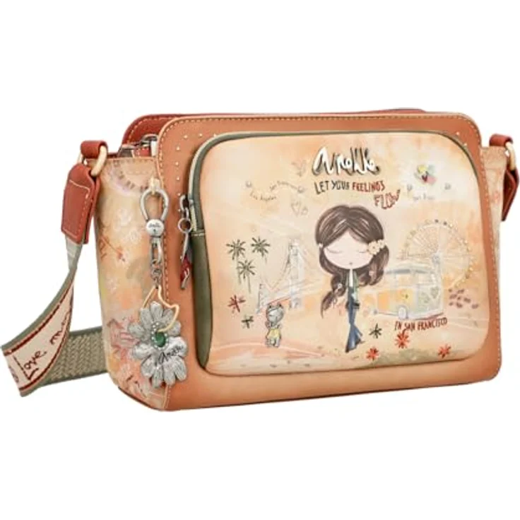 Anekke Peace & Love Umhängetasche, mehrfarbig, 28 cm x 10.5 cm x 19 cm, 100% Polyester – Bild 2