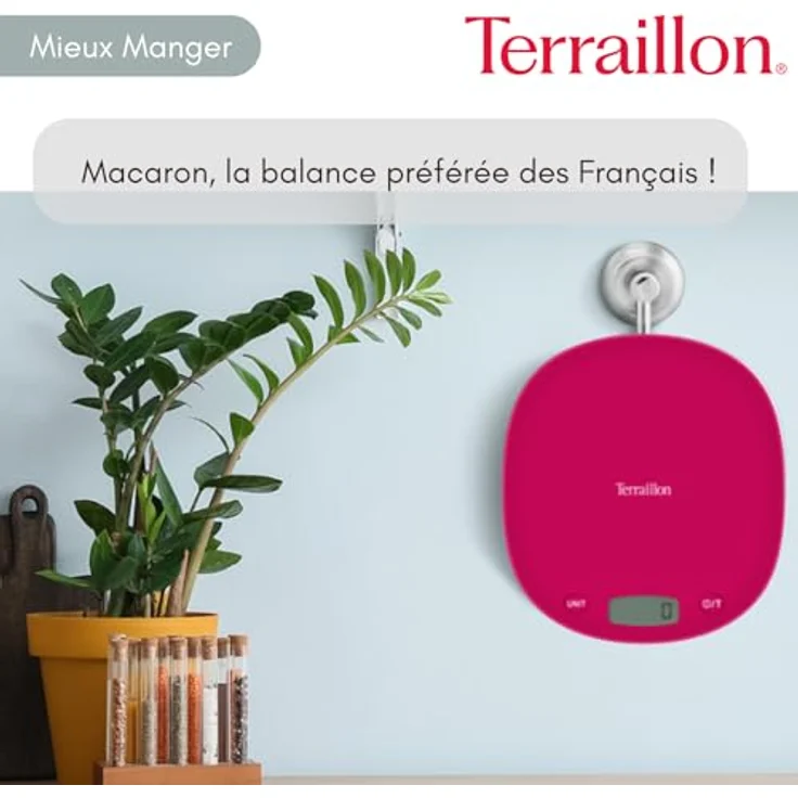 Terraillon 14133 Macaron One Küchenwaage, kirschrot – Bild 6