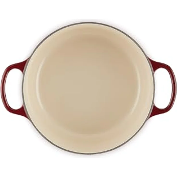 LE CREUSET Cocotte Red Signature 24 Garnet 21177249494441 Gusseisen-Konstruktion, vorbeschichtet, langlebig, vielseitiger Deckel, ofengeeignet – Bild 3