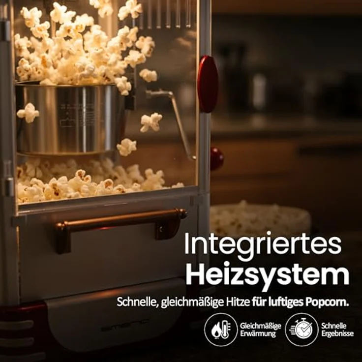 Emerio Popcornmaschine POM-120650, antihaftbeschichteter Behälter auch für süßes oder salziges Popcorn geeignet, 360 Watt – Bild 4