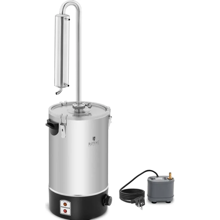 Royal Catering RCAD 20B, Wasserdestilliergerät 20 L mit 2.000 W, Edelstahl, Wasserfilter für hygienisches destilliertes Wasser