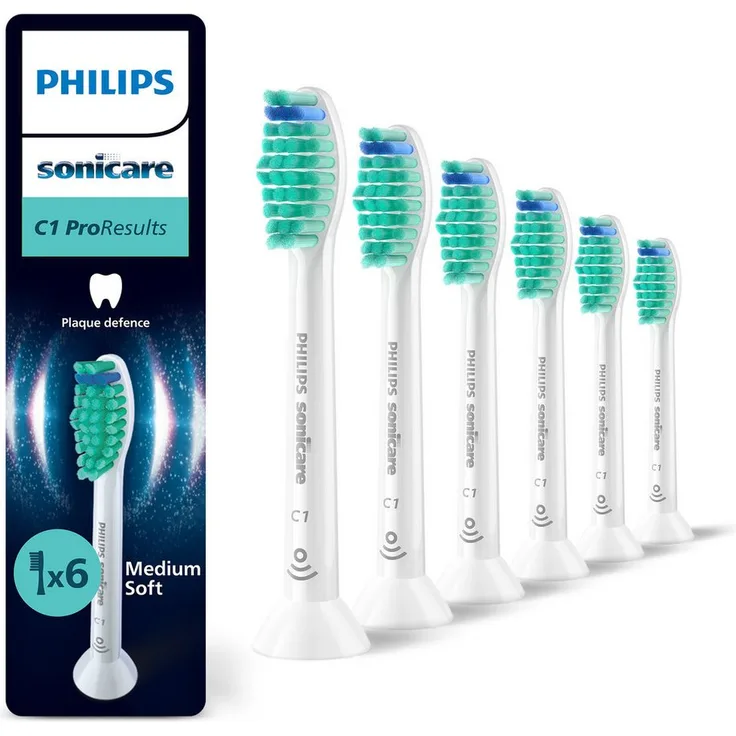 Philips Sonicare C1 ProResults HX6016/87 Aufsteckbürsten, Schalltechnologie, Standardgröße