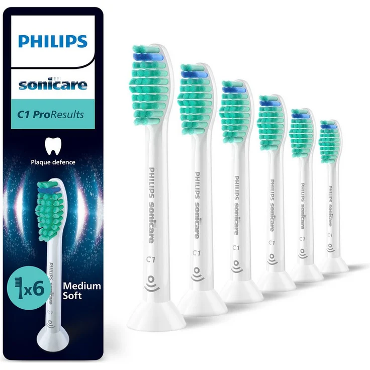 Philips Sonicare C1 ProResults HX6016/87 Aufsteckbürsten, Schalltechnologie, Standardgröße