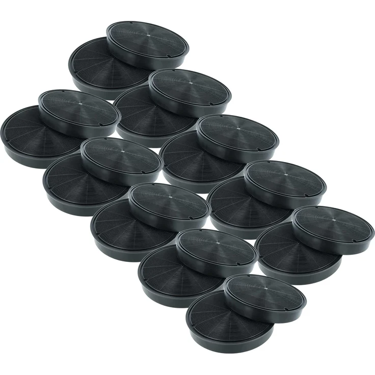 vhbw 20x Aktivkohlefilter, kompatibel mit Electrolux Dunstabzugshauben, 20 cm Durchmesser, schwarz