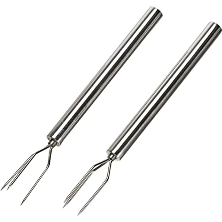 Küchenprofi Pellkartoffelgabeln mit 3 Zinken , Rostfreier Edelstahl , Silber , Länge 13cm , Spülmaschinengeeignet , Küchenhelfer , Pellkartoffel Piekser , Pellkartoffelgabel , Schälhilfe