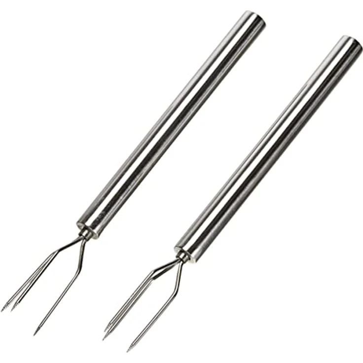 Küchenprofi Pellkartoffelgabeln mit 3 Zinken , Rostfreier Edelstahl , Silber , Länge 13cm , Spülmaschinengeeignet , Küchenhelfer , Pellkartoffel Piekser , Pellkartoffelgabel , Schälhilfe – Bild 1