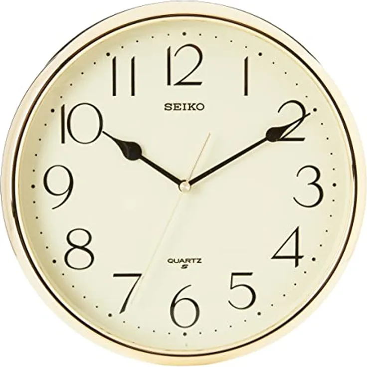 Seiko Quarz-Wanduhr mit arabischen Ziffern, goldfarben, 30 x 5 x 29,5 cm