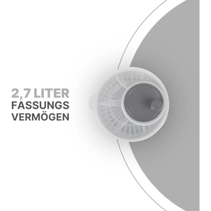 Pro Home Salatschleuder (2,7 Liter, Ø20cm) BPA-frei, 3in1 - Schleuder, Sieb und Salatschüssel, 3D Kurbel - Blau, Schleudern ohne Kraftaufwand, Salattrockner – Bild 2