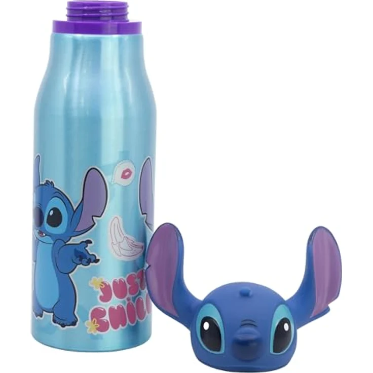 Lilo & Stitch 3D Trinkflasche, 690 ml Aluminium mit integriertem Strohhalm, BPA-frei – Bild 3