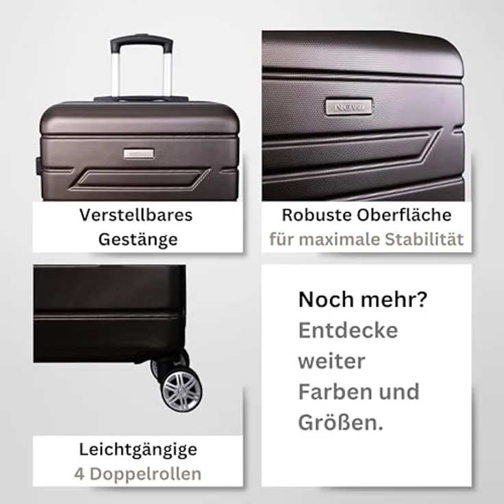 Nowi Bergamo 4 Rollen Kabinentrolley 56 cm, Bronze (37.40 l, S) – Bild 4