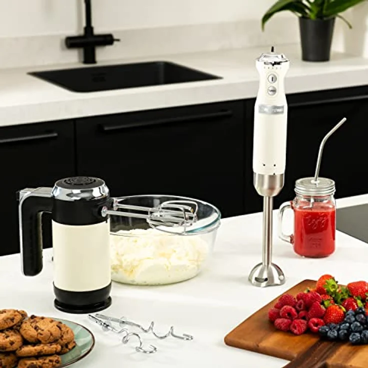 Westinghouse WKHM250WH Handmixer 350W, 6 Geschwindigkeiten, Turbo-Stufe, Edelstahl, weiß – Bild 5