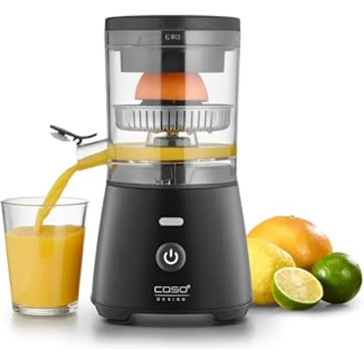 Caso CP 400 Lift, elektrische Zitruspresse mit hoher Saftausbeute, BPA-frei, Universal-Presskegel für alle Zitrusfrüchte, spülmaschinengeeignet