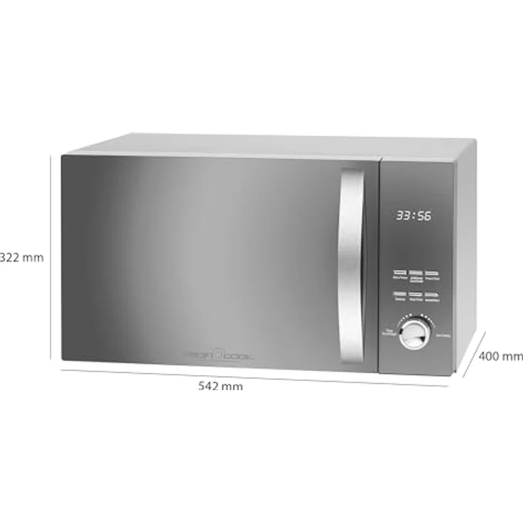 Profi Cook PC-MWG 1176 H, 3 in 1 Mikrowelle mit Heißluft und Grill, Standgerät 23 Liter Garraum, 800 Watt , 9 Automatikprogramme, silber – Bild 5