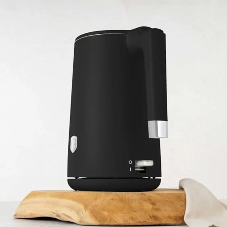 Berlinger Haus Wasserkocher BH-9049, doppelwandig, 1,7 l, Schwarz mit Edelstahl-Innenraum, 360° drehbare Basis, Trockenschutz und Kontrollleuchte – Bild 3