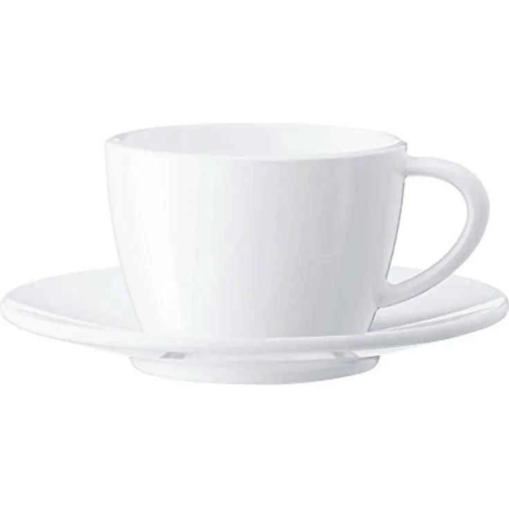 JURA 66501 2-er Set inklusive Unterteller weiß Cappuccinotassen, Porzellan, 9 cm cm, 2