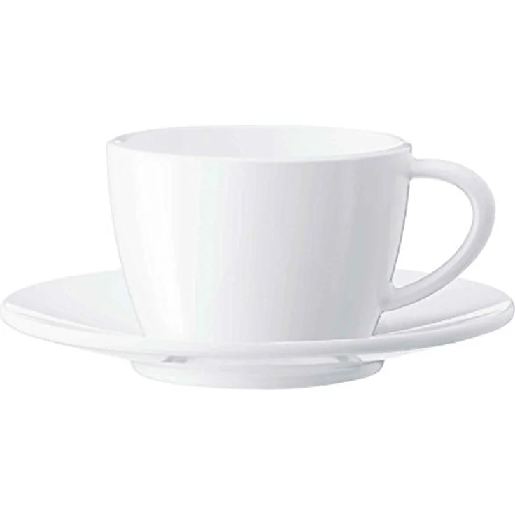 JURA 66501 2-er Set inklusive Unterteller weiß Cappuccinotassen, Porzellan, 9 cm cm, 2