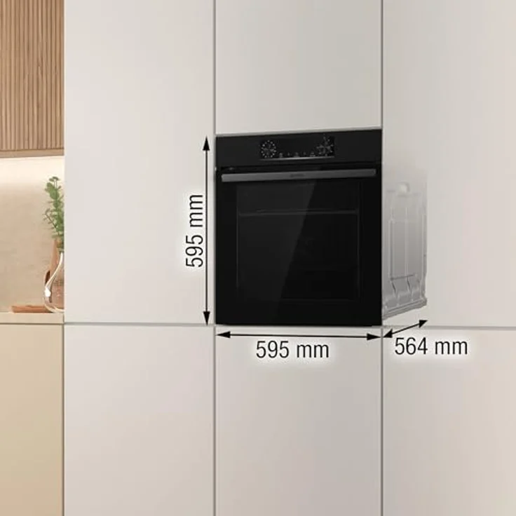 Gorenje BPS 6737 E02B Einbau-Backofen, 77 Liter, mit Pyrolyse, Heißluft, AirFry, ExtraSteam, 300°C PizzaMode, schwarz – Bild 3