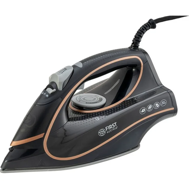 TZS FIRST AUSTRIA Dampfbügeleisen Bügeleisen, 3200 W, Anti-Kalk-System, Keramiksohle, 450 ml Wassertank, Weiß