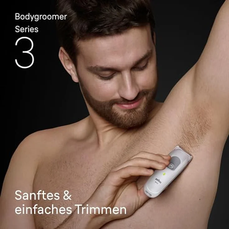 Braun Bodygroomer BG3530, Extra Hautschutz, 80 Min Akkulaufzeit, wasserdicht, hellgrau – Bild 2