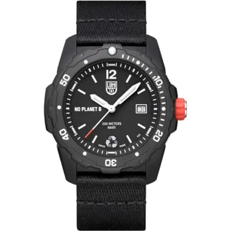 Luminox Herren Analog Schweizer Quarzwerk Uhr mit Kunststoff Armband XB.3722.ECO, 100% Meereskunststoff in Zusammenarbeit mit #tide, Luminox Light Technology - Preisvergleich