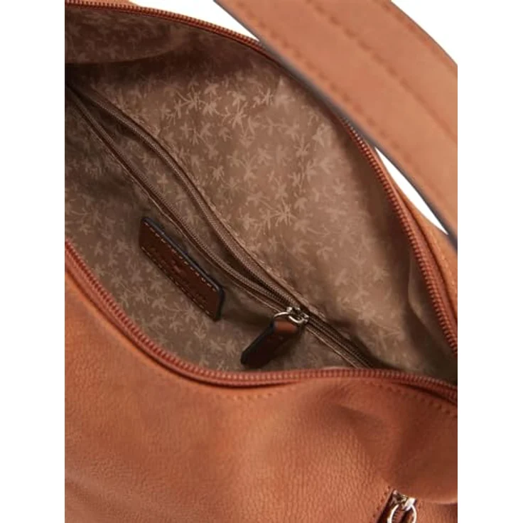 Tom Tailor Caia Schultertasche, geräumige Handtasche mit 2 Reißverschlussfächern, 37 cm, braun – Bild 3
