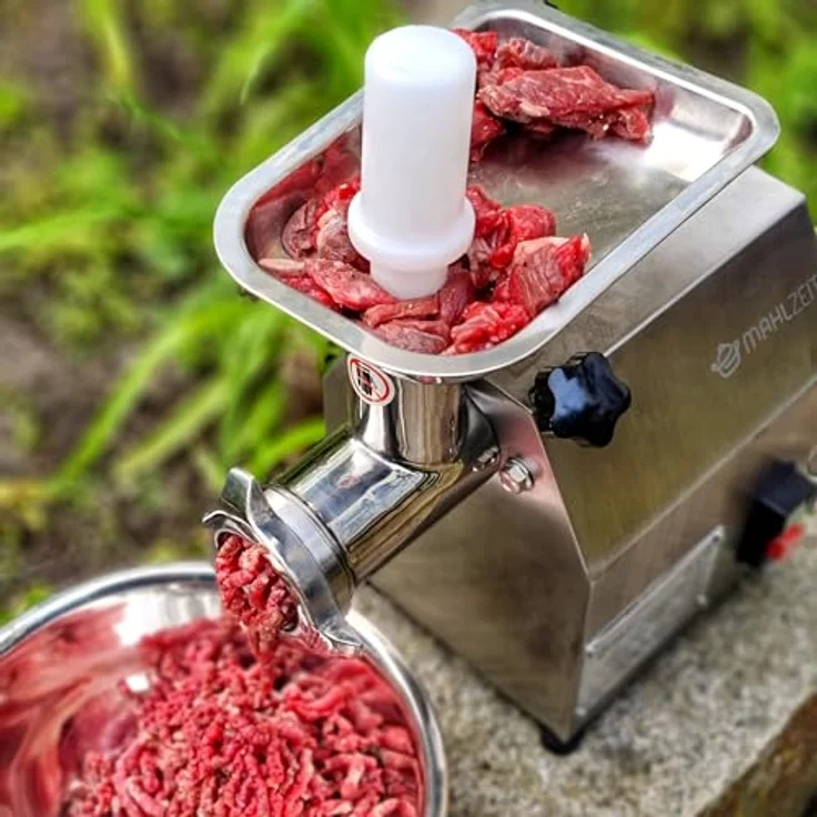 Zelsius Fleischwolf Profi Edelstahl elektrisch, 250W - 75kg/h, Wurstfüller - Edelstahl – Bild 2