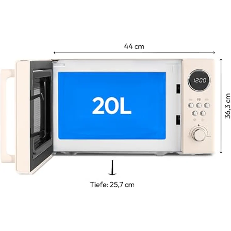 Medion® Mikrowelle MD 15000 beige, 20 l, im Retro-Design, 800 Watt, 5 Leistungsstufen – Bild 6