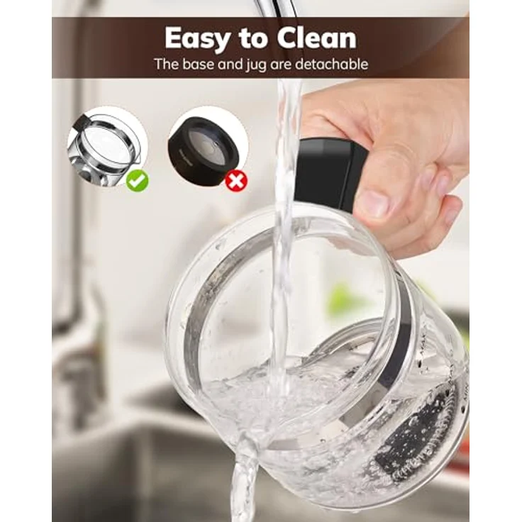 Morpilot Milchaufschäumer Elektrisch 600W, 4 in 1 mit 130-500ml Kapazität, Spülmaschinenfest, Visuelles Glas, Latte-Design, Schwarz – Bild 4
