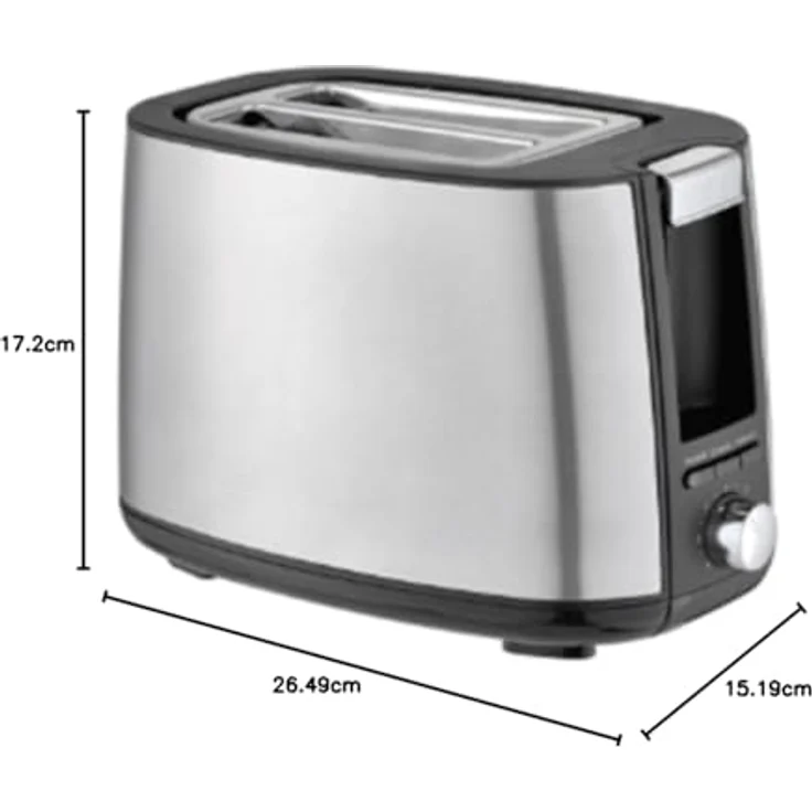 alpina Toaster 750 Watt, 2 Scheiben mit Edelstahlgehäuse und 7 einstellbaren Bräunungsstufen, inklusive Krümelschublade – Bild 4