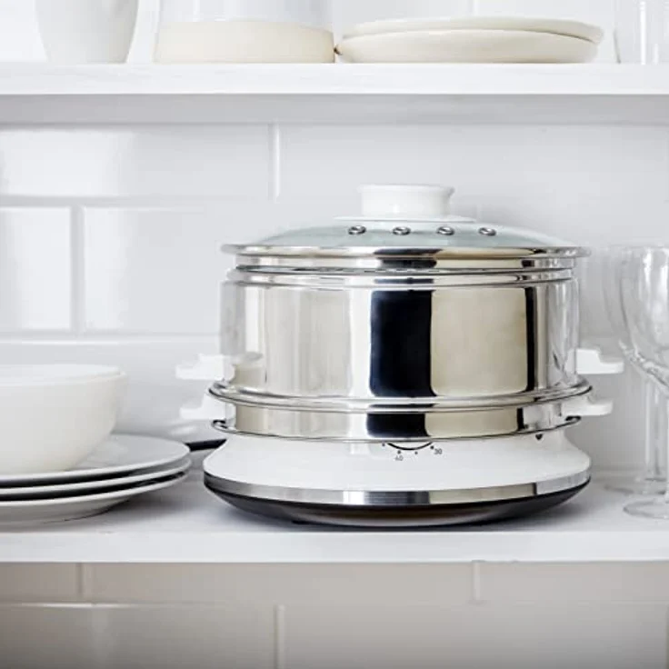 Tefal VC1451 Convenient Series Dampfgarer Volumen: 6l, Timer, 2 Behälter, Wasserstandsanzeige weiß-edelstahl – Bild 5