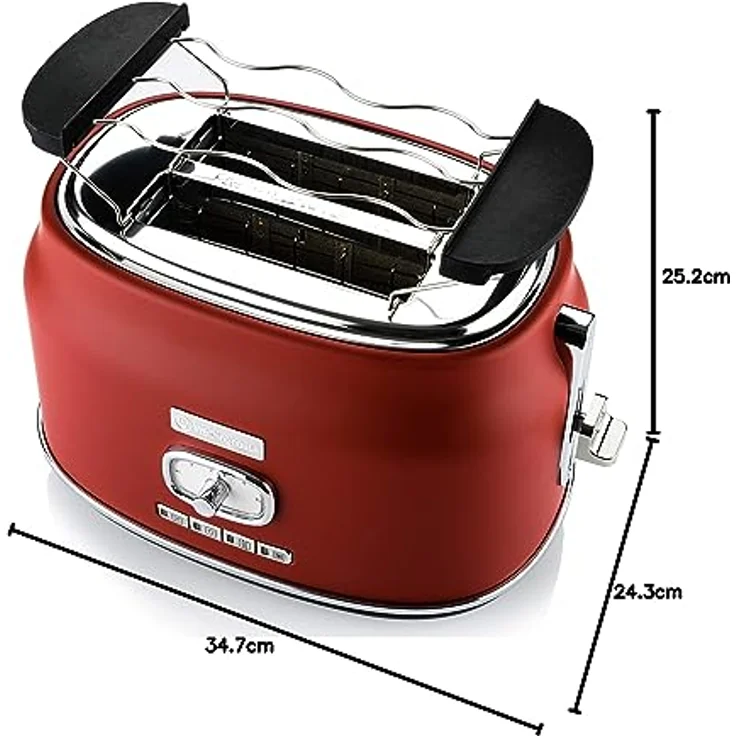 Westinghouse WKTT857RD Retro Serie Zwei-Schlitz Toaster rot – Bild 9