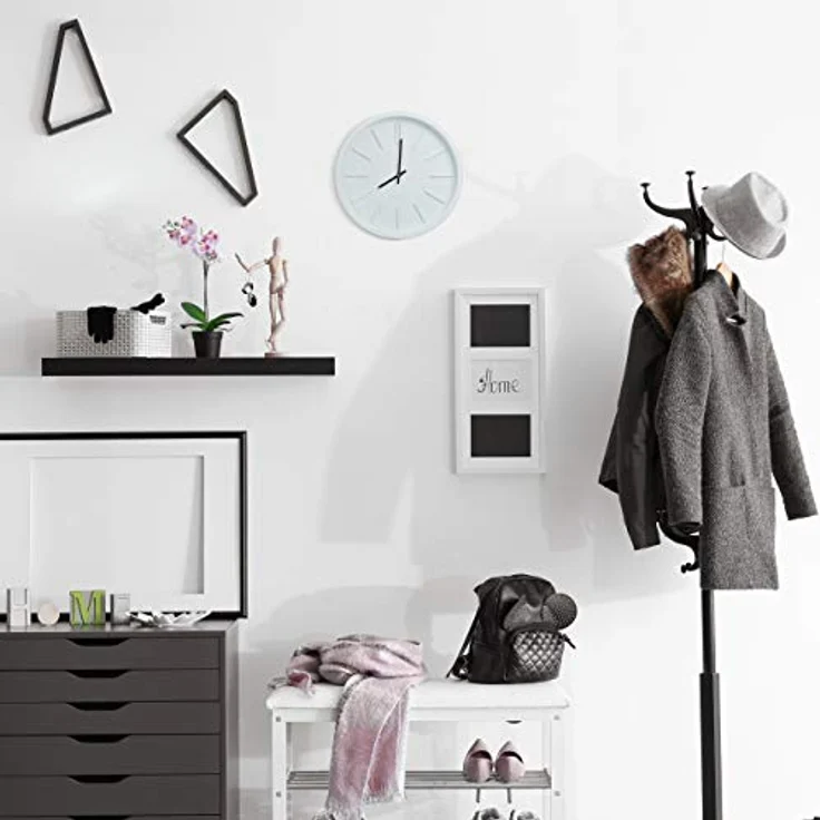 Relaxdays Wanduhr, ohne Sekundenzeiger, modern, analog, Uhr für Küche, Wohnzimmer, Arbeitszimmer, rund, Ø 35 cm, schwarz – Bild 5