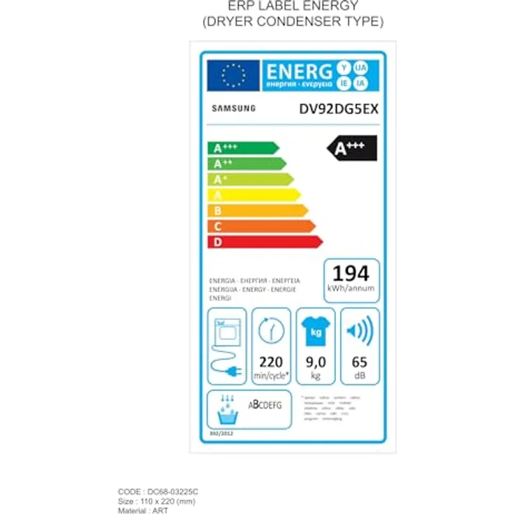 Samsung Wärmepumpentrockner DV90DG52A0ABEG, 9 kg, EEK: A+++, WiFi-SmartThings-App, Hygiene-Programm, Air Refresh, Knitterschutz, Weiß – Bild 3