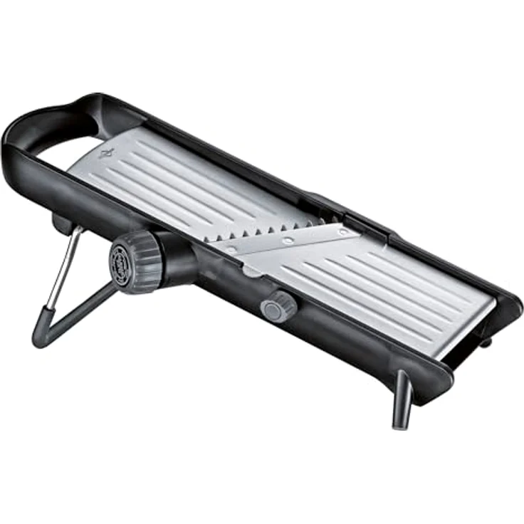 KÜCHENPROFI Gemüsehobel COMFORT, vielseitiger Gemüseschneider aus Edelstahl mit verstellbarer Schnittstärke 1-9 mm, Schnittbreite 4,5 & 9 mm, rutschfeste Füße für sicheres Arbeiten – Bild 4