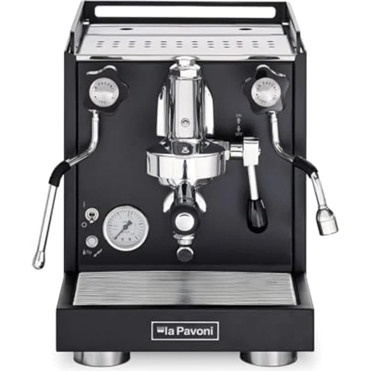La Pavoni New Cellini Classic, Semiprofessionelle Espresso-Kaffeemaschine LPSCCB01EU, 1400 W, Schwarzer Stahl, mit Drehventilen, Dampf- und Heißwasserlanze – Bild 2
