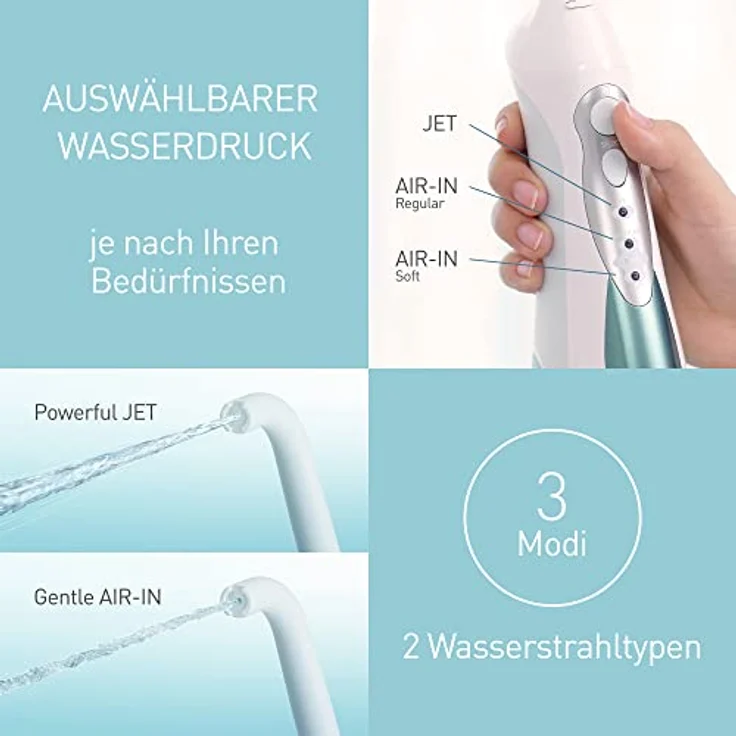 Panasonic Munddusche EW1313, Aufsätze: 2 St., kabellose Munddusche mit orthodontischer Düse – Bild 5