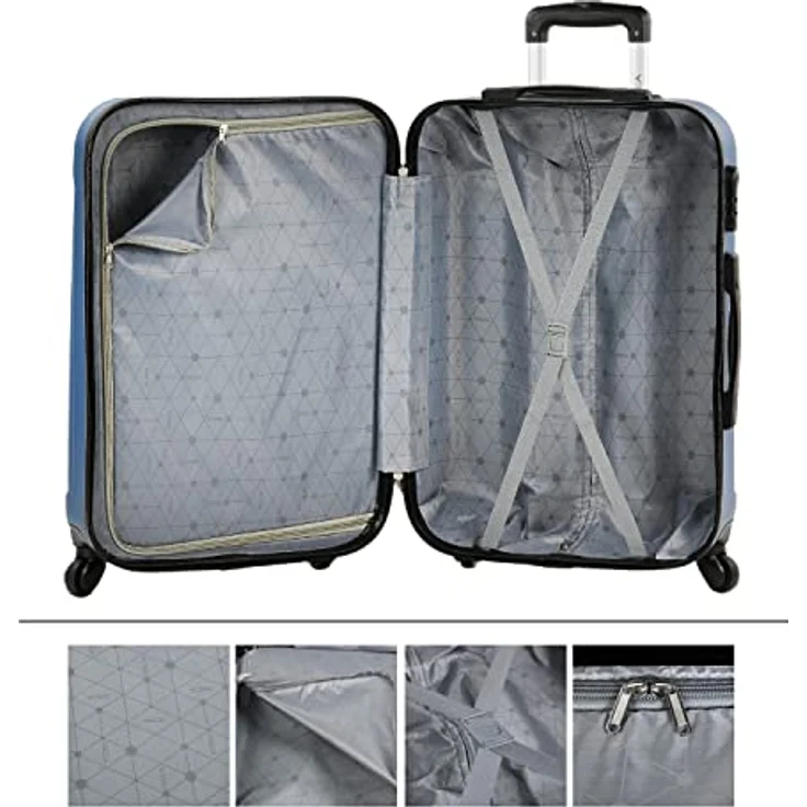 ITACA - Koffer Groß 4 Räder Großer Koffer Leichte - Reisekoffer Groß für Flugzeuge Koffer Hartschale mit Geprüftem Schloss - Handgepäck Koffer 771170, Jeansblau – Bild 3