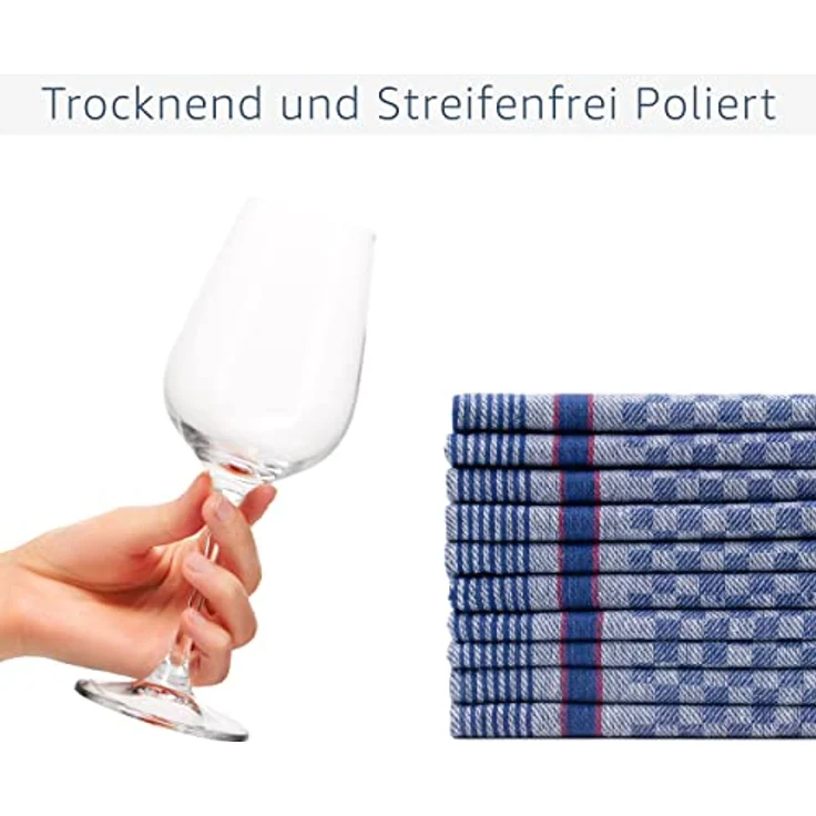 Amago - 10er Pack Allzwecktücher, 100 prozent Baumwolle, 50 x 100 cm - Blau – Bild 4