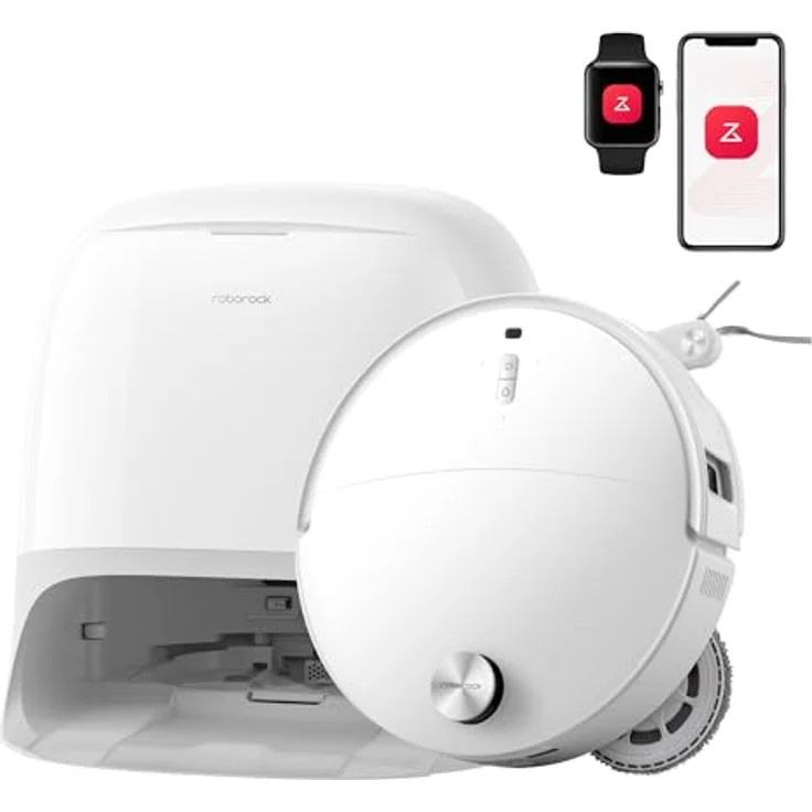 roborock Qrevo Curv 2 Pro Saugroboter, 25.000 Pa Saugkraft, Wischfunktion mit 100°C Heißwasser, Reactive Al-Hinderniserkennung, Anti-Tangle-System, Weiß – Bild 1