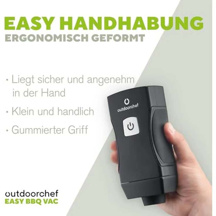 Outdoorchef Easy BBQ Vac, kabelloser Hand-Vakuumierer mit 12 l/min, 4 Glasbehältern (500-2600 ml), 18 Zip-Beuteln, 3 Flaschenverschlüssen & USB-Ladestation - ideal für Frische & Sous-Vide – Bild 2